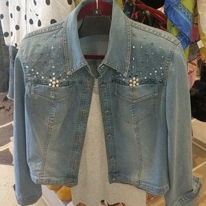 Cristina denim jacket sz L lk new